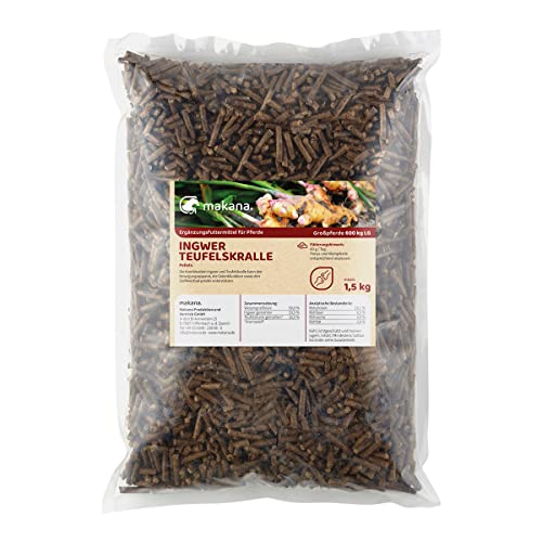 Makana Ingwer/Teufelskralle Pellets für Pferde, 1,5 kg Beutel von Makana