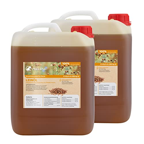 Makana Leinöl für Tiere, kaltgepresst und 100% rein, 2 x 5 l Kanister Makana Leinöl für Tiere, kaltgepresst und 100% rein, 2 x 5 l Kanister von Makana