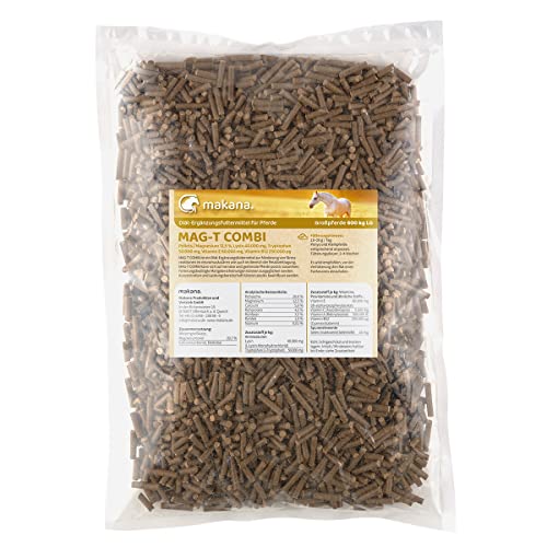 Makana MAG-T Combi Pellets für Pferde (mit Magnesium, Lysin, Tryptophan, Vitamin E und Vitamin B12), 1000 g Beutel von Makana