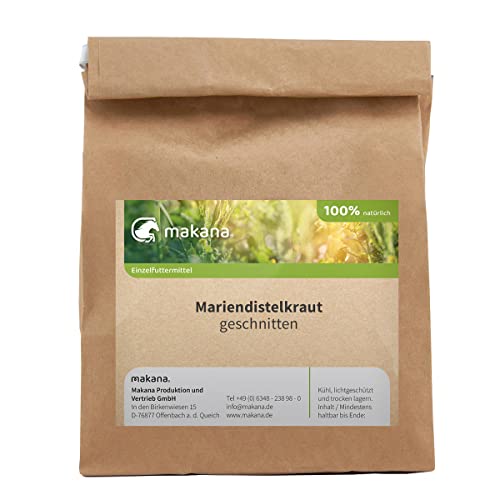 Makana geschnittenes Mariendistelkraut, Einzelfuttermittel für Pferde, 100% rein und natürlich, 500 g Beutel von Makana