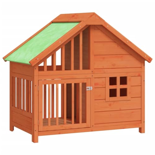 Hundehütte aus Holz, Hundehaus Kleintierhaus mit Wasserfestes Dach, Outdoor Hütte für drinnen und draußen, Katzenhaus Hundebett Haustierbett Hundeliege, Braun 96x60,5x87 cm Hundehütte aus Holz, Hundehaus Kleintierhaus mit Wasserfestes Dach, Outdoor Hütte für drinnen und draußen, Katzenhaus Hundebett Haustierbett Hundeliege, Braun 96x60,5x87 cm von Makastle