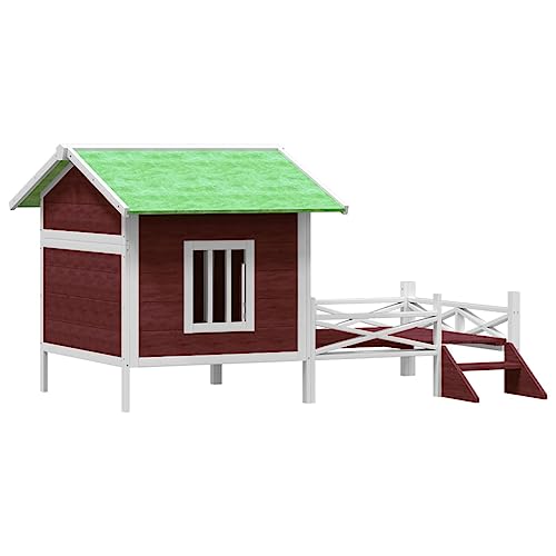 Hundehütte aus Holz, Hundehaus Kleintierhaus mit Wasserfestes Dach, Outdoor Hütte für drinnen und draußen, Katzenhaus Hundebett Haustierbett Hundeliege, Mokka 159x120x88,5 cm Hundehütte aus Holz, Hundehaus Kleintierhaus mit Wasserfestes Dach, Outdoor Hütte für drinnen und draußen, Katzenhaus Hundebett Haustierbett Hundeliege, Mokka 159x120x88,5 cm von Makastle
