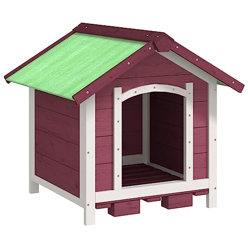 Hundehütte aus Holz, Hundehaus Kleintierhaus mit Wasserfestes Dach, Outdoor Hütte für drinnen und draußen, Katzenhaus Hundebett Haustierbett Hundeliege, Mokka 65x65x61,5 cm von Makastle