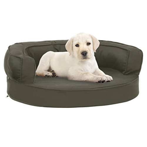 Makastle Haustiersofa Hundematte Hundebett Hundesofa Hundecouch Katzen Sofa für kleine Hunde und Katzen, Liegedecke Schlafplatz, Ergonomisch 60x42 cm Leinenoptik Dunkelgrau von Makastle