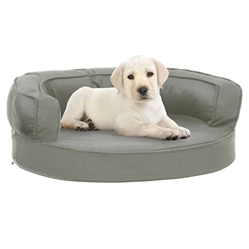 Makastle Haustiersofa Hundematte Hundebett Hundesofa Hundecouch Katzen Sofa für kleine Hunde und Katzen, Liegedecke Schlafplatz, Ergonomisch 60x42 cm Leinenoptik Grau von Makastle