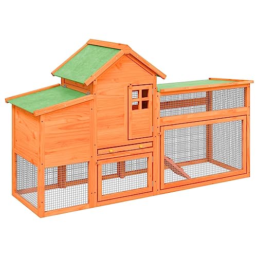 Outdoor Hühnerkäfig Hühnerstall Hühnerhaus Geflügelstall Hühnervoliere Kaninchenstall Kleintierkäfig mit Nistkästen, Ausziehbares Schubfach, Abnehmbare Rampe, Massivholz Rahmen, 186,5x58,5x113 cm Outdoor Hühnerkäfig Hühnerstall Hühnerhaus Geflügelstall Hühnervoliere Kaninchenstall Kleintierkäfig mit Nistkästen, Ausziehbares Schubfach, Abnehmbare Rampe, Massivholz Rahmen, 186,5x58,5x113 cm von Makastle