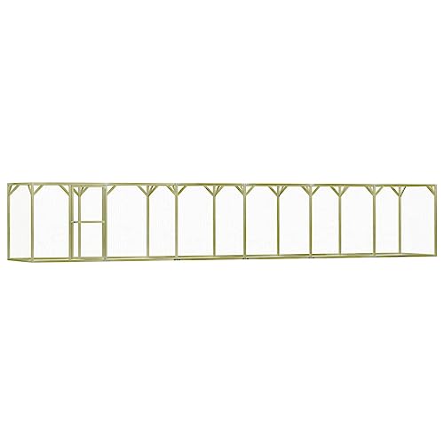 Outdoor Katzengehege Hühnerkäfig Hühnerstall Hühnerhaus Geflügelstall Freilaufgehege Hühnervoliere Kaninchenstall Freigehege Kleintiergehege Kleintierkäfig mit Schieberiegel Tür, 1,5x9x1,5 m von Makastle