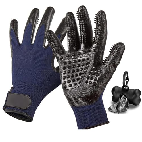 Handschuh Enthaarungshandschuhe für Hunde Katzen, Haustierpflege Fellwechselpflege Putzhandschuhe Pet Bürste Grooming Gloves Pet Massagege, EIN Paar, Blau Handschuh Enthaarungshandschuhe für Hunde Katzen, Haustierpflege Fellwechselpflege Putzhandschuhe Pet Bürste Grooming Gloves Pet Massagege, EIN Paar, Blau von Makife