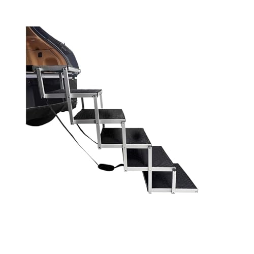 5/6 Stufen Hunderampe, Haustier-Stufentreppe mit Rutschfester Oberfläche, Aluminiumrahmen, Katzen- und Hundeleiter for Betten, LKWs, Autos, SUVs, unterstützt 200 Pfund (Color : 6 Steps) von MalUan