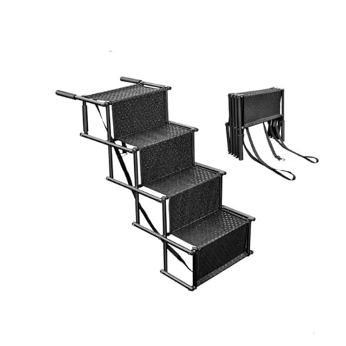 Hochwertige, zusammenklappbare Haustier-Hunde-Stufentreppe aus Stahl, tragbar, leicht, for das Auto, Hochbett, Leiter, Rampe von MalUan