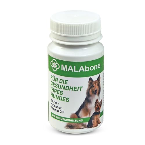 Malabone – Gelenktabletten für Hunde mit Calcium, Phosphor & Vitamin D3 – Nahrungsergänzungsmittel Hund für Gelenke & Knochen – Barf geeignet, 90 STK. von Malabone