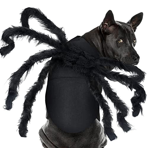 Malier Halloween-Kostüm für Hunde und Katzen, pelzig, riesig, Simulation, Spinne, Haustiere, Outfits, Cosplay, Verkleidung, Kostüm, Halloween, Zubehör, Dekoration für Hunde, Welpen, Katzen (groß) von Malier