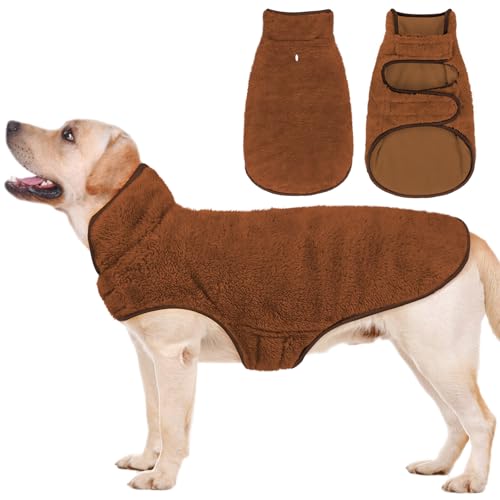 Malier Hunde-Wintermantel, wendbar, Fleece, für kaltes Wetter, Hundejacke für Hunde, winddicht, warm, Schnee-Hundejacke, Weste, Haustier-Hundekleidung für kleine, mittelgroße und große Hunde (Braun, Malier Hunde-Wintermantel, wendbar, Fleece, für kaltes Wetter, Hundejacke für Hunde, winddicht, warm, Schnee-Hundejacke, Weste, Haustier-Hundekleidung für kleine, mittelgroße und große Hunde (Braun, von Malier