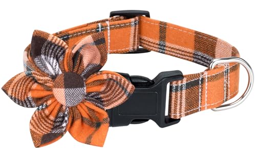 Malier Weihnachts-Hundehalsband mit Blume, klassisches Büffelkariertes Hundehalsband mit Schnalle, verstellbare Weihnachtshalsbänder mit Fliege für kleine, mittelgroße und große Hunde, Welpen (gelb, Malier Weihnachts-Hundehalsband mit Blume, klassisches Büffelkariertes Hundehalsband mit Schnalle, verstellbare Weihnachtshalsbänder mit Fliege für kleine, mittelgroße und große Hunde, Welpen (gelb, von Malier