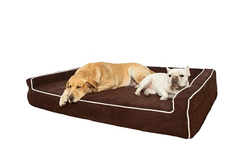 Mama halo Orthopädische Schaumstoff-Hundebetten für große Hunde, L-Hundecouch mit Nackenrolle, waschbares Hundebett, Sofa, Haustierbett mit abnehmbarem wasserabweisendem Bezug und rutschfester Mama halo Orthopädische Schaumstoff-Hundebetten für große Hunde, L-Hundecouch mit Nackenrolle, waschbares Hundebett, Sofa, Haustierbett mit abnehmbarem wasserabweisendem Bezug und rutschfester von Mama halo