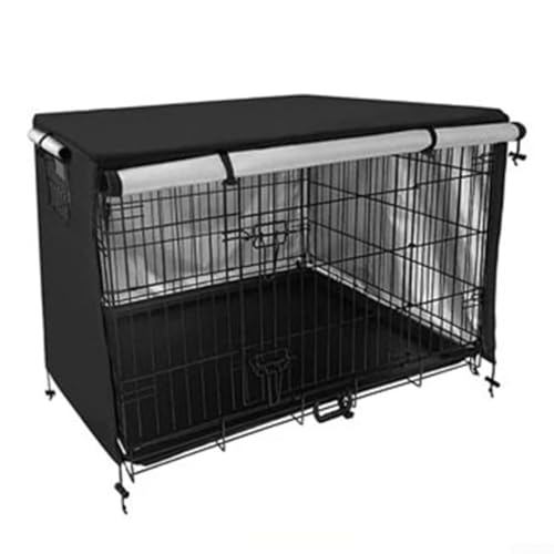 Haustier-Schindelschutz mit verstellbarer Verschlusstür, 210D Oxfordstoff für Privatsphäre und Schutz (schwarz 94 x 61 cm) von Manillefu