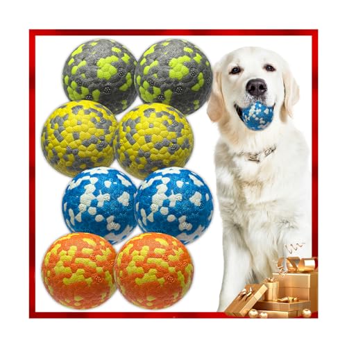 Mankoda Hundebälle, Tennisball-Spielzeug für aggressive Kauer, Durchmesser 6,3 cm, Wasserspielzeug, Apportierbälle, langlebiges Kauspielzeug, interaktive Hundebälle für kleine und mittelgroße Hunde (8 von Mankoda