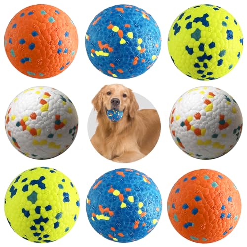 Mankoda Hundebälle, Tennisball-Spielzeug für aggressive Kauer, langlebiges Kauspielzeug, Durchmesser 7,6 cm, Wasserspielzeug, Apportierbälle, interaktive Hundebälle für große und mittelgroße Hunde (8 von Mankoda