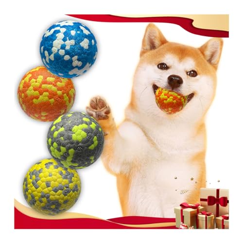 Mankoda Hundebälle, unzerstörbare Tennisbälle für Hunde, interaktives Hundespielzeug zum Apportierspiel, leichtes schwimmendes Hundespielzeug (4 Stück) von Mankoda