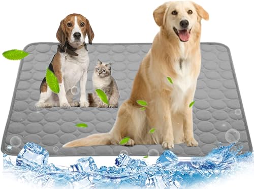Kühlmatte für Hunde, Kühlmatte für Hunde, Kühldecke für Hunde, Kühlkissen für Hundehütten, Kisten, Autos, Innen- und Außenbereich, Eisseide, Kühlmatte für extra große Hunde, Grau, L (71,1 x 55,9 cm) Kühlmatte für Hunde, Kühlmatte für Hunde, Kühldecke für Hunde, Kühlkissen für Hundehütten, Kisten, Autos, Innen- und Außenbereich, Eisseide, Kühlmatte für extra große Hunde, Grau, L (71,1 x 55,9 cm) von Mannice
