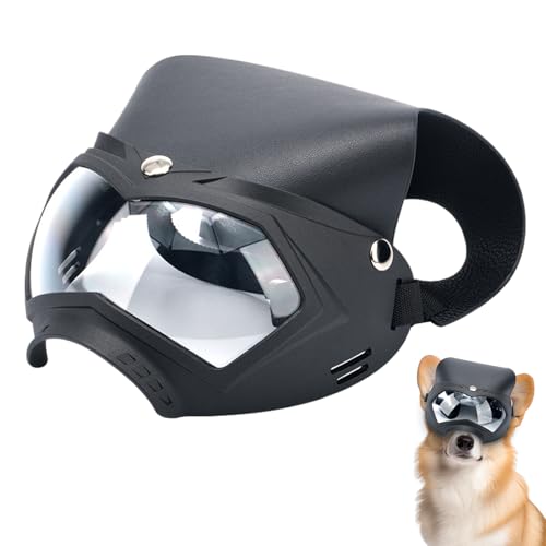 Große Hundesonnenbrille - wasserdichte UV-Schutz Sonnenbrille Mit Kappe | Stoßfestes Hundebrille Helm, Atmungsaktiv Für Outdoor Camping von Manolyee