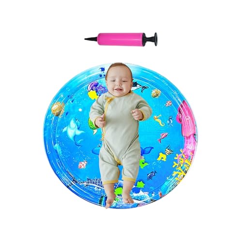 Manolyee Katzen Wasser Spielmatte - Haustier Wasserbett Katzen Spielmatte,Welpe Kleinkind Interaktives Spielzeug aufblasbar mit Pumpe für Sofa Boden Terrasse Balkon bei von Manolyee
