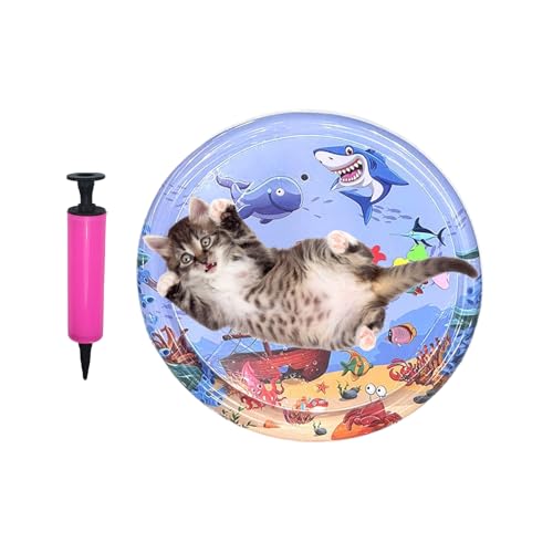 Manolyee Kühlmatte Für Katzen,Runde Interaktive Katzen Kühlmatte - Spielbett Für Schwimmbad Reise Outdoor Sommer Schlafen von Manolyee