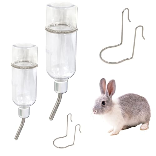 2 Stück Hängende Haustiere Wasserflaschen, Kaninchen Wasser Flaschen, 180ml +350ml, Trinkflasche Kaninchen mit Halterung, Hamster Trinkflasche, mit 2 Reinigungsbürste, für Klein Haustiere 2 Stück Hängende Haustiere Wasserflaschen, Kaninchen Wasser Flaschen, 180ml +350ml, Trinkflasche Kaninchen mit Halterung, Hamster Trinkflasche, mit 2 Reinigungsbürste, für Klein Haustiere von Manqyi