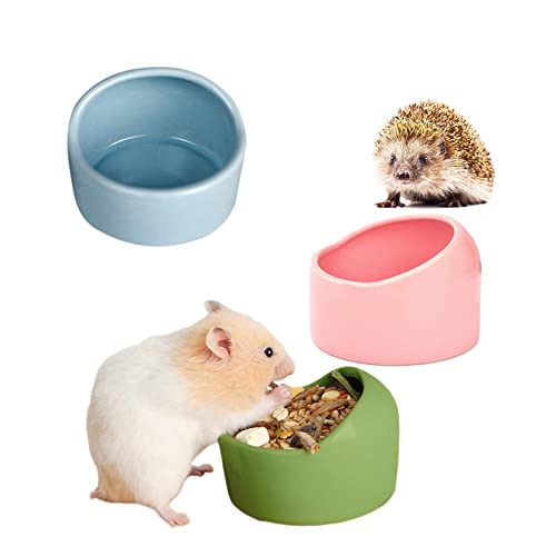 3 Stück Hamster Keramik Futterschalen, Kleintiere Keramik Futterschale, Keramik Napf für Haustiere, Keramische Hamster Futternapf, Anti-Biss Keramik Futterschalen für Meerschweinchen, Feeder von Manqyi