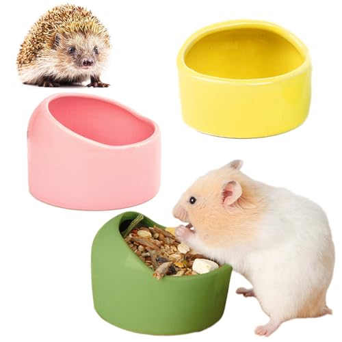 3 Stück Keramik Napf für Haustiere, Hamster Keramik Futterschalen, Kleintiere Keramik Futterschale, Keramische Hamster Futternapf, Anti-Biss Keramik Futterschalen für Meerschweinchen, Feeder von Manqyi