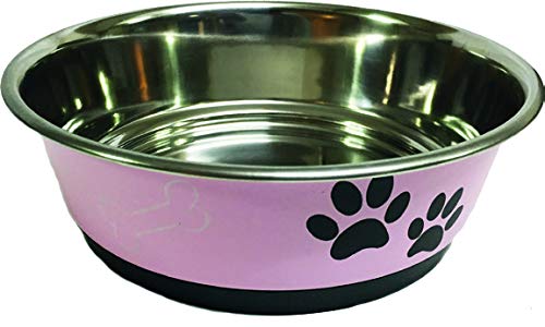 Mantovani Pet Diffusion Schüssel Stahl mit Ring Pink 17 cm – 180 g von Mantovani Pet Diffusion