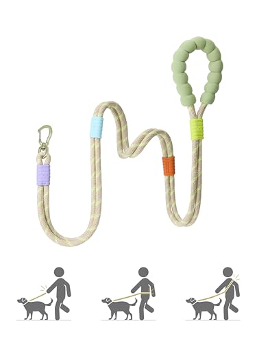 Hundeleine mit Nitrilschaum-Griff, 152 cm, robust und langlebig, geeignet für Hunde bis zu 60 kg (Khaki) von Maogoublue