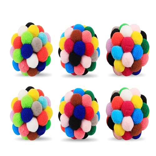 Maouira 6 x Katzenbälle mit Sound für Katzen, zum Zahnen, Kauball mit Glocken, für Katzen, zum Trainieren, Geschenk Maouira 6 x Katzenbälle mit Sound für Katzen, zum Zahnen, Kauball mit Glocken, für Katzen, zum Trainieren, Geschenk von Maouira