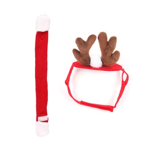 Maouira Hunde Weihnachtsoutfit Geweih Stirnband Und Schal Set Lustiges Kostüm Feiertagsparty Für Festlichkeiten Haustier Weihnachtsoutfits Hunde Weihnachtsoutfit Für Mädchen von Maouira