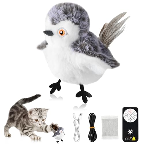 Mapille Katzenspielzeug Vogel Flattern mit Fernbedienung, Katzenminze, Automatische Katzen Spielsachen mit Vogelruf, Wiederaufladbar Interaktives Katzenspielzeug, Berührungsaktiviertes Mapille Katzenspielzeug Vogel Flattern mit Fernbedienung, Katzenminze, Automatische Katzen Spielsachen mit Vogelruf, Wiederaufladbar Interaktives Katzenspielzeug, Berührungsaktiviertes von Mapille