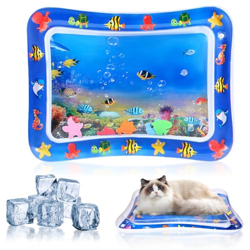 Wassermatte Katze, Sensorische Wassermatte, Haustiere Kühl Halten, Kühlmatte Katze, Sommer Wasserspielmatte für Katzen, Hunde, Interaktives Katzenspielzeug(69 * 50 * 8cm, Tropisches Fisch Muster) Wassermatte Katze, Sensorische Wassermatte, Haustiere Kühl Halten, Kühlmatte Katze, Sommer Wasserspielmatte für Katzen, Hunde, Interaktives Katzenspielzeug(69 * 50 * 8cm, Tropisches Fisch Muster) von Mapneng