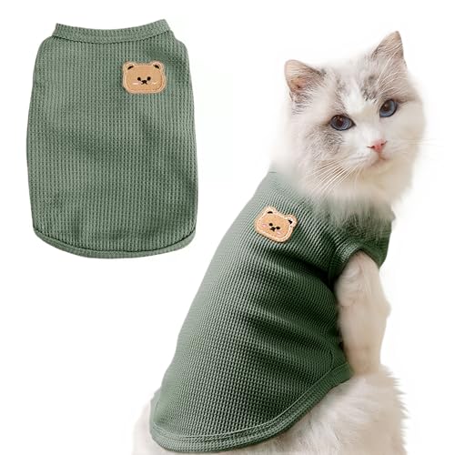 Maqilo Katzenkleidung für Sphynx-Katzen, weiche Baumwolle, 3-Jahreszeiten-Shirts und Westen, atmungsaktiv, leicht, Haustierkleidung für Frühjahr/Sommer/Herbst, haarlose Katzen- und kleine Maqilo Katzenkleidung für Sphynx-Katzen, weiche Baumwolle, 3-Jahreszeiten-Shirts und Westen, atmungsaktiv, leicht, Haustierkleidung für Frühjahr/Sommer/Herbst, haarlose Katzen- und kleine von Maqilo