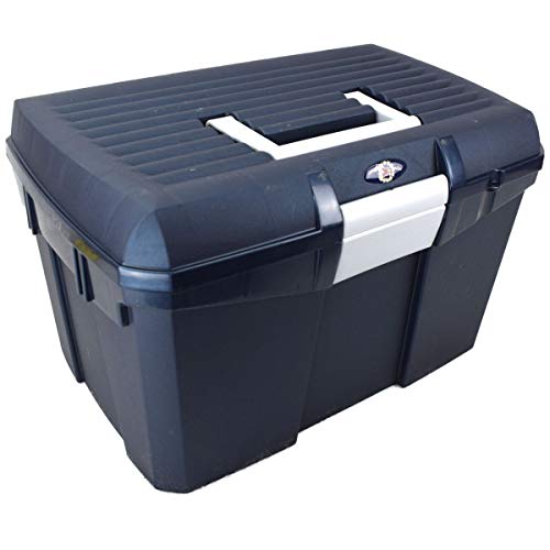 Marabella Putzkiste Putzbox Kunststoff Junior Pro 40x27x25cm mit Einlage und Pinselhalter, Farbe:blau/grau von Marabella