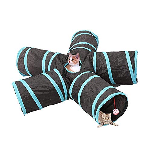 Maran Tunnel für Katzen, groß, 5-fach zusammenklappbar, mit Aufbewahrungstasche und Ball, für Welpen, Kätzchen, Kaninchen, drinnen und draußen Maran Tunnel für Katzen, groß, 5-fach zusammenklappbar, mit Aufbewahrungstasche und Ball, für Welpen, Kätzchen, Kaninchen, drinnen und draußen von Maran