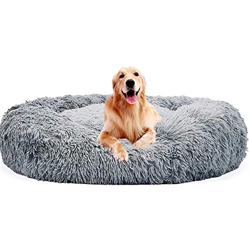 Snug Comfort Hundebett, Donut-Form, weiches Haustier-Kissen, luxuriös, kuschelige warme Betten für große/extra große Hunde von Maran