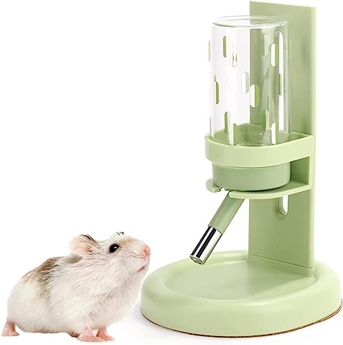 Marchul Hamster Wasserflasche mit Ständer, Hamster Trinkflasche für Glastank, Meerschweinchen Wasserflasche für Halter Verstellbare, Auslaufsichere Kleintier Wasserflaschen für Hamster (Grün) von Marchul