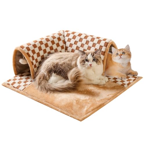 Marchul Katzentunnelbett für Hauskatzen, interaktives Katzenhöhlenhaus, abnehmbares und waschbares Katzenhöhlenbett, Haustier-Spieltunnelspielzeug für Kätzchen/Welpen/Kaninchen 42,5 * 42,5 * 20cm(S) von Marchul
