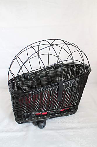 Hundefahrradkorb für Gepäckträger aus Weide mit Metallgitter und Kissen in Schwarz Gepäckträgerkorb Weidenkorb Neu Hundefahrradkorb für Gepäckträger aus Weide mit Metallgitter und Kissen in Schwarz Gepäckträgerkorb Weidenkorb Neu von Marcus´ Weidenhandel