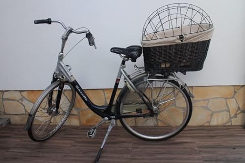 Marcus Weidenhandel Hundefahrradkorb für Gepäckträger XXL mit Stoffbezug innen und Gitter Hundetransportkorb Fahrradkorb Gepäckträgerkorb Einkaufskorb von Marcus Weidenhandel