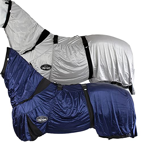 Marengos - Ekzemerdecke mit Halsteil & Bauchlatz | Fliegendecke aus feinmaschigem Gewebe | Schutz vor Insekten | mit doppeltem Frontverschluss & Gehfalte | Outdoor-Pferdedecke in Silbergrau | 135cm Marengos - Ekzemerdecke mit Halsteil & Bauchlatz | Fliegendecke aus feinmaschigem Gewebe | Schutz vor Insekten | mit doppeltem Frontverschluss & Gehfalte | Outdoor-Pferdedecke in Silbergrau | 135cm von Marengos