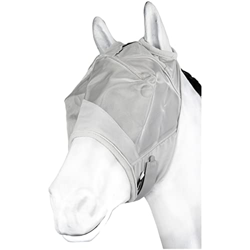 Marengos Fliegenmaske ohne Ohrenschutz Premium Silbergrau Pony von Marengos