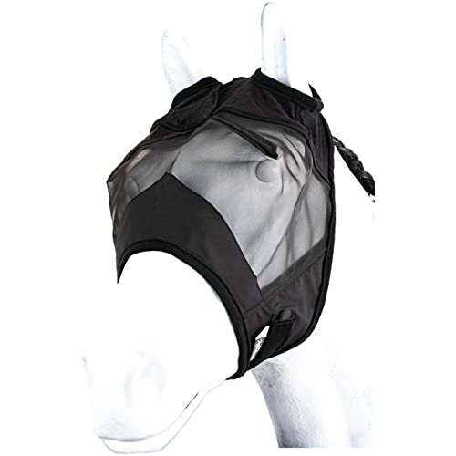 Marengos Fliegenmaske ohne Ohrenschutz Premium schwarz Pony von Marengos