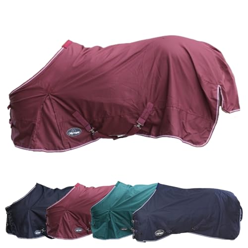 Marengos - Regendecke 600D Comfort – Pferdedecke mit Innenfutter – ideal als Weidedecke – wasserdicht & atmungsaktiv – mit Kreuzgurten, Gehfalten & Schweiflatz – Burgunderrot – 155cm Marengos - Regendecke 600D Comfort – Pferdedecke mit Innenfutter – ideal als Weidedecke – wasserdicht & atmungsaktiv – mit Kreuzgurten, Gehfalten & Schweiflatz – Burgunderrot – 155cm von Marengos