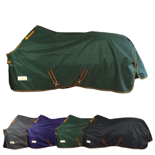 Marengos by Bucas - Weidedecke 1200D Irish Turnout | als Regendecke & Übergangsdecke | wasserdichte Outdoordecke mit Innenfutter & Kreuzbegurtung | Grün/Orange in Größe 135cm (ohne Füllung) von Marengos