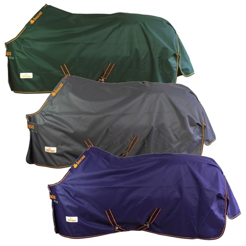 Marengos by Bucas - Weidedecke Stay-Dry 1200D Irish Turnout | Regendecke & Übergangsdecke | atmungsaktive & wasserdichte Outdoordecke mit Innenfutter & Kreuzbegurtung | Grau/Orange in Größe 135cm von Marengos